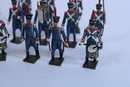 Light infantry with grey uniform. 11 figurines CBG , including drummer, flag holder and officer.