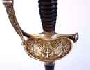 Marine officer sword, with its original scabbard in leather and brass. From 1871.