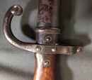Bayonet for Gras rifle - Anchor on base of grip. Some oxydization on scabbard.