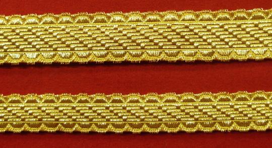 Officers braid (except for guard), gold or silver, 15, 18, 23 mm. Same aspect on 2 faces