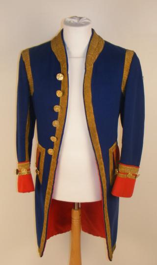 Red and blue jacket.