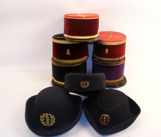 7 hats from french health service. Kepi of foreign legion, with 