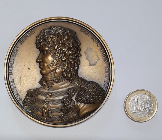 Joachim Murat, king of Napoli and 2 Sicilias, 1815. Bronze medal, 75 mm 