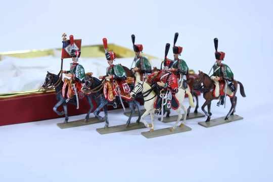 Figurines box Lucotte.  8th Hussar regiment. Elite company - 6 horsemen 