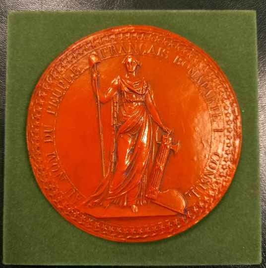 Copie de sceau de Bonaparte 1 er Consul. Résine rouge