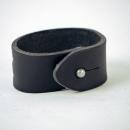Bracelet cuir noir 3 cm