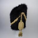 Bearskin hat for infantry of guard OFFICER, ARTIFICIAL FUR, cord made in france, with plume