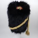 Bearskin hat for infantry of guard OFFICER, ARTIFICIAL FUR, cord made in france, with plume