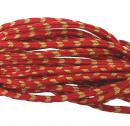 Square braid to make frogs gold and red 3 x 3 mm