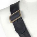 Leather baldric, bronze buckle for right handed. LIMITED SERIE IN THICK BLACK LEATHER