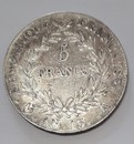 Napoléon 1805 bare head révolutionnary calendar 5 francs, silver coin