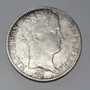 Napoleon 1812 laureled head Empire Français 5 francs, silver coin 