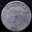 Monnaie royale - Louis XIV - 1/2 écu à la mèche longue - 1650 !