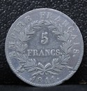  Old copy of 5 francs in silverplated stain 1811, half franc coin and stamps dedicated to Imperial Guard.