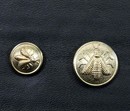 Buttons with bee, 2 sizes