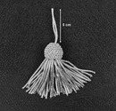 Silver pompon - One big ball with mall fringes - The unit