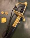 Marine officer sabre by Hostin, sold with swordknot and 2 buckles for straps and one for belt