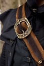 Leather baldric, bronze buckle for right handed. LIMITED SERIE IN THICK BLACK LEATHER - copie - copie