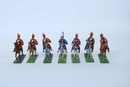 Figurine, horses in plastic, soldier in blead.  7 Chasseurs à cheval de la garde