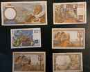 6 old french banknotes
