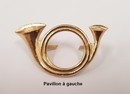 Horn in goldplated brass 40 x 22 mm