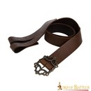 Leather baldric, bronze buckle for right handed. LIMITED SERIE IN THICK BLACK LEATHER - copie - copie - copie
