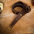 Leather baldric, bronze buckle for right handed. LIMITED SERIE IN THICK BLACK LEATHER - copie - copie - copie - copie