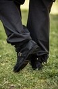 Chaussures medievales mixtes basses a revers, uniquement 39 noir disponible
