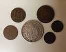 Napoléon III : one silver coin 5Francs + 5 cupper coins