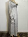 Grey silk dress with hand bag (reticule)