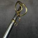 Light cavalry officer's saber, Empire/restoration. Blade engraved with blue and gold decoration. Scabbard with brass fittings.