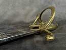 Light cavalry officer's saber, Empire/restoration. Blade engraved with blue and gold decoration. Scabbard with brass fittings.