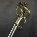Light cavalry officer's saber, Empire/restoration. Blade engraved with blue and gold decoration. Scabbard with brass fittings.