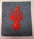 WWI - Embroidered badge - Red grenade (9-flame pattern) on horizon-blue - Per unit