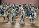 Rare set of 89 painted pewter figurines: 49 