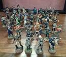 Rare set of 89 painted pewter figurines: 49 