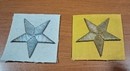 Gold or silver embroidered stars on a 52 x 52 mm canva background