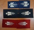 WWI. Pair of General Staff lightning bolt insignia, white embroidery on wool.
