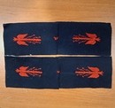 WWI. Pairs of General Staff lightning bolt insignia, embroidered in red on dark navy wool. Very limited stock.