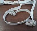 Officer's sword belt with silver buttons, second hand, never worn. White leather 