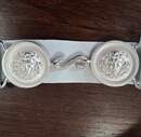 Officer's sword belt with silver buttons, second hand, never worn. White leather 