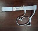 Officer's sword belt with silver buttons, second hand, never worn. White leather 