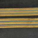 Gold Zig-Zag braid Gold with 2 rays dark sky blue - 30 et 35 mm - Old French manufacturing - Per meter  
