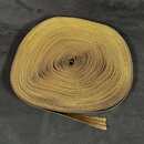 Gold Zig-Zag puckered braid with 2 kaki rays - 23 mm - Old French manufacturing - Per meter  