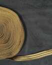 Gold Zig-Zag puckered braid with 2 kaki rays - 23 mm - Old French manufacturing - Per meter  