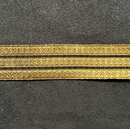 Gold Zig-Zag puckered braid with 2 kaki rays - 23 mm - Old French manufacturing - Per meter  