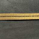Gold Zig-Zag puckered braid with 1 kaki ray - 14 mm - Old French manufacturing - Per meter  