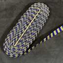 Gold and blue alternated Zig-Zag braid - 22 mm - Old French manufacturing - Per meter  