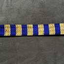 Gold and blue alternated Zig-Zag braid - 22 mm - Old French manufacturing - Per meter  