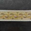 Braid flower of lotus in metal - 60 mm - Old French manufacturing - Per meter  